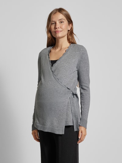 Mamalicious Umstands-Sweatshirt mit Wellensaum Modell 'ELLEN' Mittelgrau 4