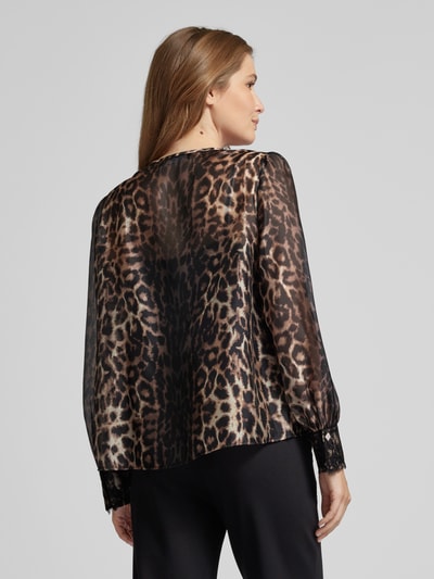 Marc Cain Regular fit blouse met druppelvormige hals Zwart - 5