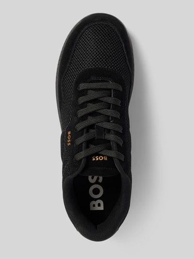 BOSS Sneaker aus Leder-Mix Modell 'Titanium Runn' Black 3