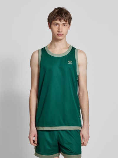 adidas Originals Tanktop mit Strukturmuster Modell 'Mockeyelet' Dunkelgruen 4