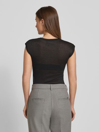 Vero Moda T-shirt o kroju slim fit z mieszanki wiskozy model ‘SARAH’ Czarny 5