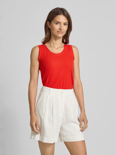 Smith and Soul Top met bandjes en ronde hals, model 'Pointelle' Rood - 4