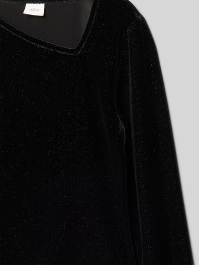 s.Oliver RED LABEL Regular Fit Pullover mit Glitzer-Details Black 2