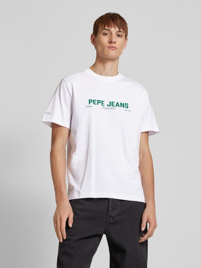 Pepe Jeans T-Shirt mit Label-Print Weiss 4