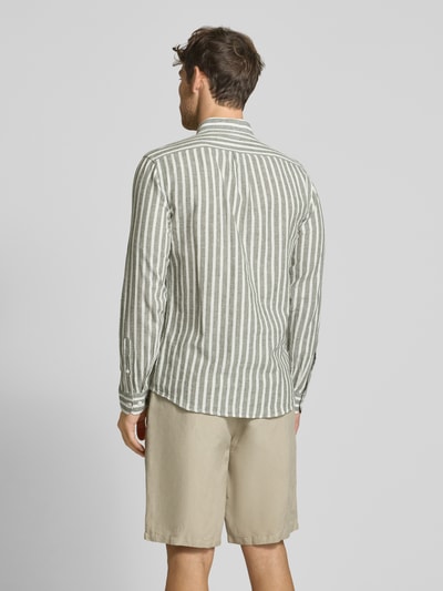 Lindbergh Slim fit vrijetijdsoverhemd met button-downkraag Olijfgroen - 5