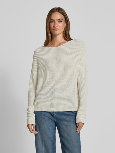 Christian Berg Woman Gebreide pullover met extra brede schouders Offwhite - 4