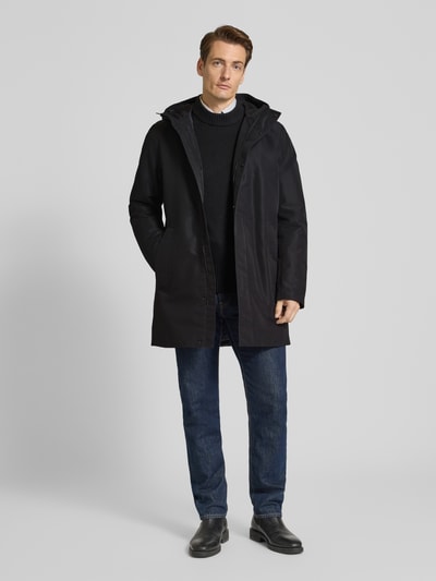 Geox Regular fit parka met capuchon, model 'DORAY' Zwart - 1