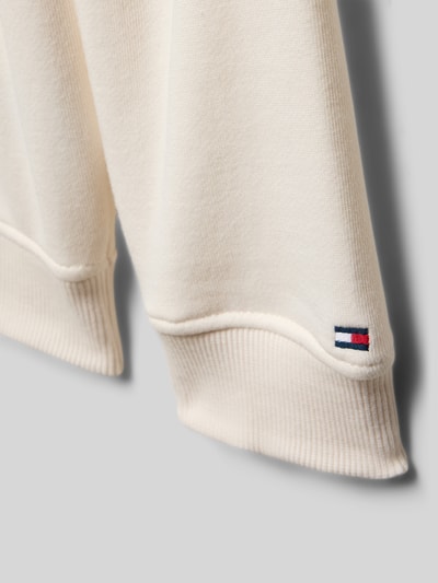 Produktfoto, Regular Fit Sweatjacke aus Baumwoll-Mix von Tommy Hilfiger Teens, Optik: Unifarben, Label-Print, gerippter Ärmelabschluss, Sweat-Textur