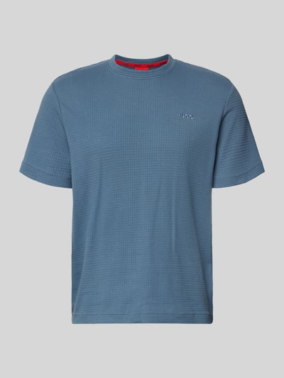 Produktfoto, Regular Fit T-Shirt aus Baumwoll-Mix Modell 'AUSTIN' von HUGO, Optik: Unifarben, Waffel-Struktur, Label-Schriftzug, Rundhals, Kurzarm, Materialverarbeitung: Jacquard
