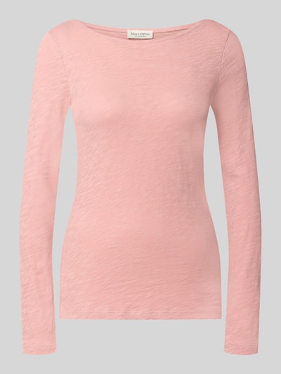 Produktfoto, lichtroze regular fit shirt met lange mouwen van puur katoen, zachte textuur, Regular Fit Langarmshirt aus reiner Baumwolle van Marc O'Polo, Dames Langarmshirt