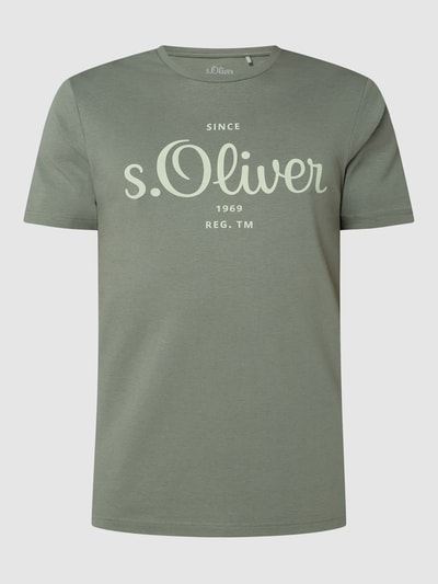 s.Oliver RED LABEL T-shirt z bawełny Khaki 2