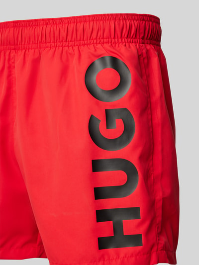 HUGO Badehose mit Label-Print Modell 'ABAS' Rot 2