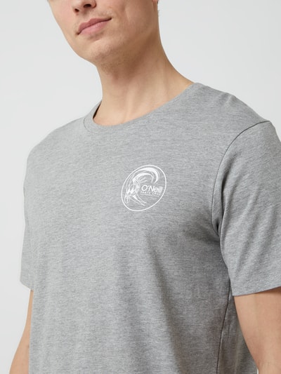 ONeill T-shirt met labelprint, model 'Circle' Middengrijs gemêleerd - 3