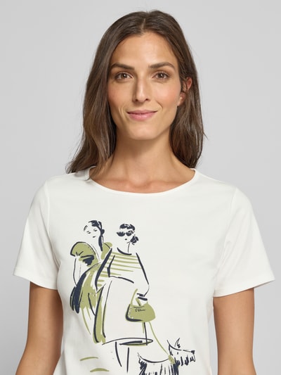 s.Oliver BLACK LABEL Regular Fit T-Shirt aus reiner Baumwolle Offwhite 3