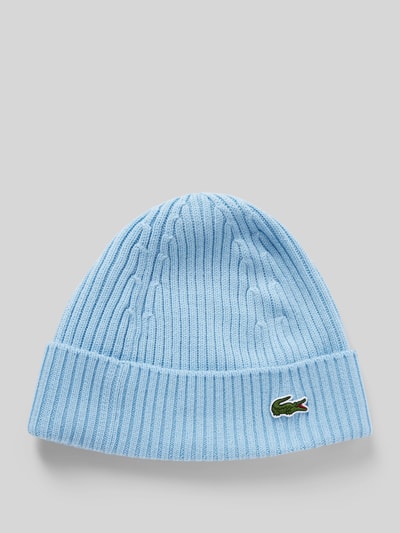 Lacoste Czapka beanie z imitacji dzianiny Jasnoniebieski 1