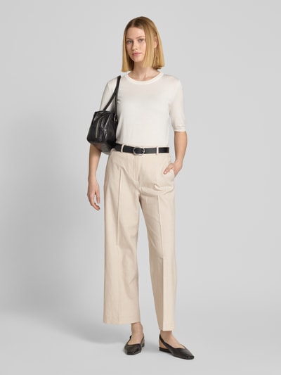 SEDUCTIVE Broek van linnenmix met persplooien, model 'DOMINICA' Zand - 1