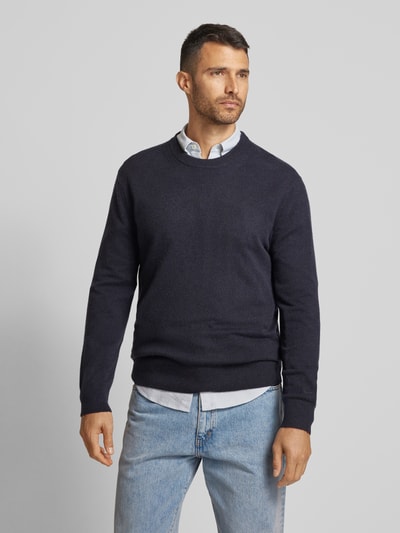 Gant Gebreide pullover van kasjmier met ronde hals Marineblauw - 4