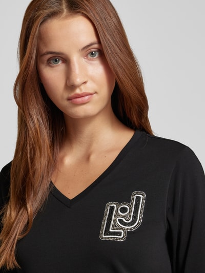 LIU JO SPORT Longsleeve mit Ziersteinbesatz Black 3