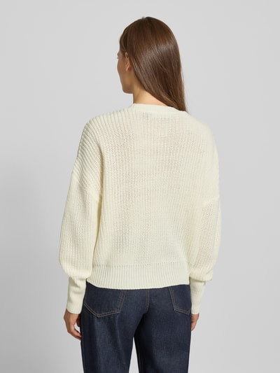 Vero Moda Regular fit gebreid jack met sierknopen, model 'LEA' Wit - 5