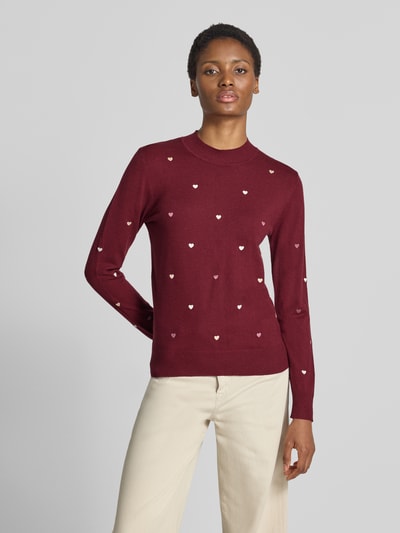 Apricot Strickpullover aus Viskose-Mix mit Stitchings Bordeaux 4