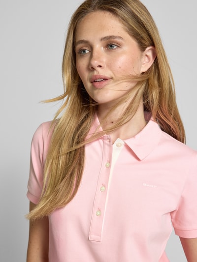 Gant Poloshirt mit Label-Stitching Pink 3