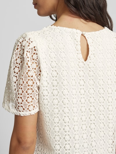 More & More Blusenshirt mit Lochstickerei Offwhite 3