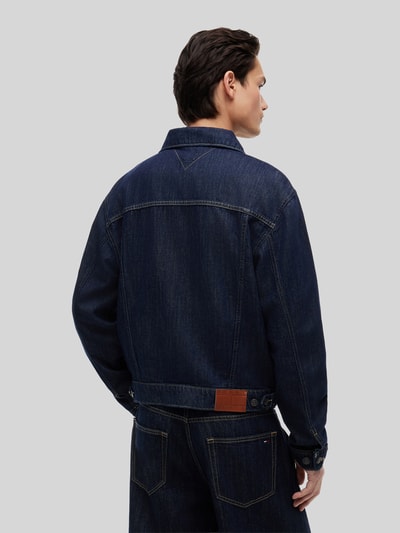 Tommy Jeans regular fit jeansjack van mix van katoen en linnen Donkerblauw - 5