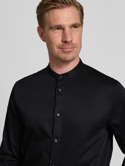 Jake*s Relaxed fit zakelijk overhemd met opstaande kraag Zwart - 3