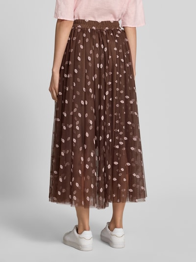 miss goodlife Długa spódnica ze wzorem na całej powierzchni i elastycznym pasem Czekoladowy 5