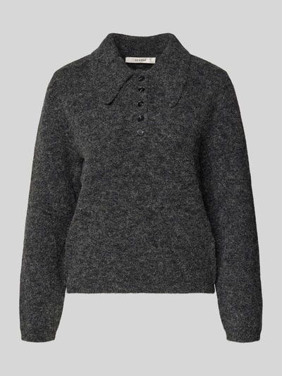 Gestuz Gebreide pullover met polokraag, model 'alpha' Antraciet - 2