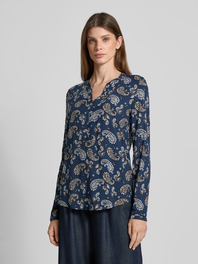 Christian Berg Woman Bluzka z wiskozy z dekoltem w serek Ciemnoniebieski 4