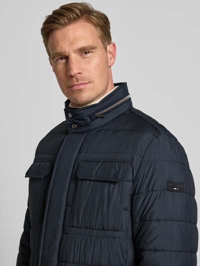 bugatti Gewatteerd jack met opstaande kraag en klepzakken Marineblauw - 3