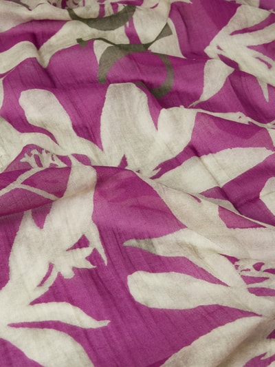 Marc O'Polo Schal mit Baumwolle und kurzen Fransen Fuchsia 2