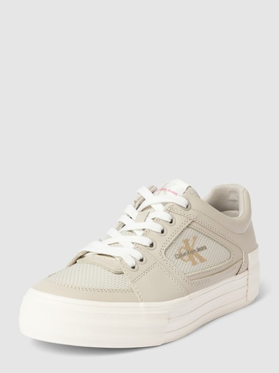 Calvin Klein Jeans Sneaker aus beschichtetem Leder-Mix Modell 'BOLD' Beige 1