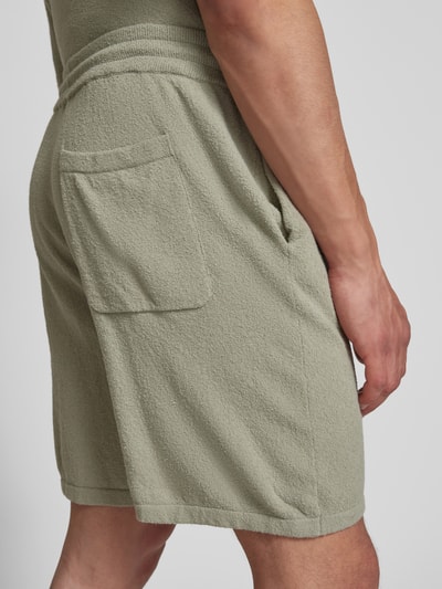 Only & Sons Regular fit sweatshorts met structuurmotief, model 'FRANKIE' Lichtgroen - 3
