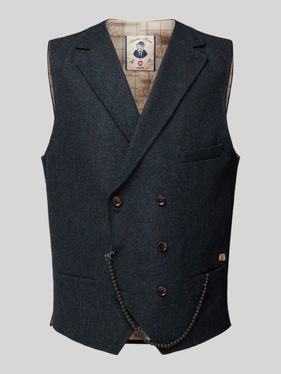 CG - Club of Gents Gilet met reverskraag, model 'Mathew' Donkerblauw - 2