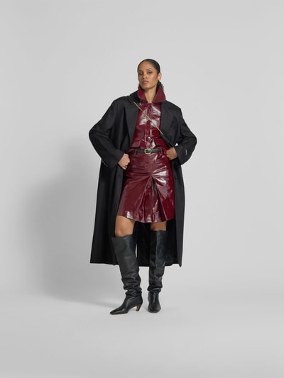 Self-Portrait Jacke in Leder-Optik Bordeaux 1