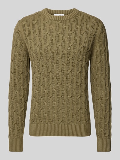 SELECTED HOMME Strickpullover mit gerippten Abschlüssen Modell 'CAI' Oliv 2