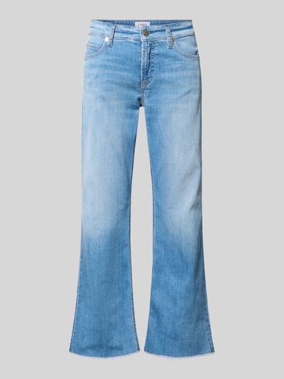 Produktfoto, hellblaue Bootcut-Jeans aus Baumwoll-Mix Modell 'FRANCESCA' von Cambio, Damen Bootcut-Jeans, dezente Waschung, sichtbare Textur