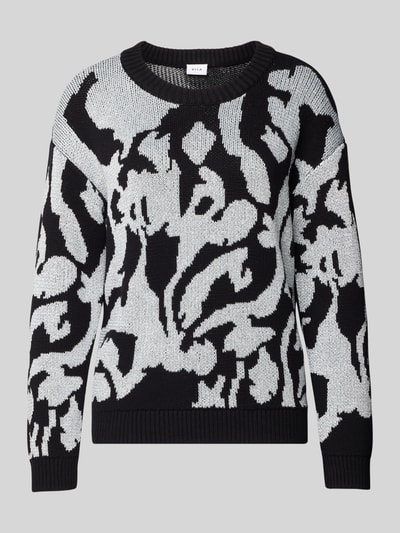 Vila Regular Fit Pullover in Strick-Optik Modell 'Beca' Black 2