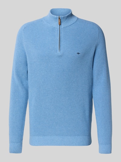 Fynch-Hatton Gebreide pullover met schipperskraag en labelstitching Lichtblauw - 2