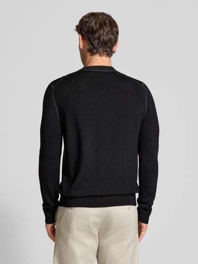 BOSS Orange Sweter o kroju regular fit z dzianiny z czystej, żywej wełny model ‘ASTEFO’ Czarny 5