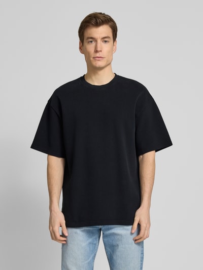 Strellson T-shirt met structuurmotief, model 'Pico' Zwart - 4