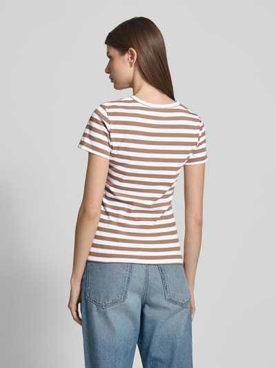 Christian Berg Woman T-Shirt in Ripp-Optik mit Rundhalsausschnitt Mittelbraun 5