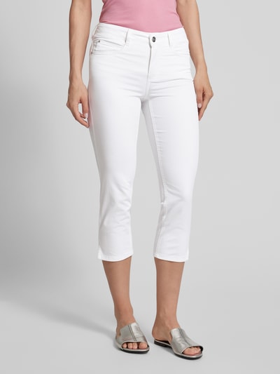 Oui Slim Fit Jeans mit verkürztem Schnitt Weiss 4