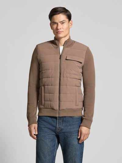 JOOP! COLLECTION Strickjacke mit gestepptem Frontpanel Modell 'JK-28Lysendor' Beige 4