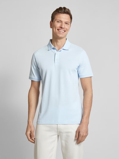 Brax Regular Fit Poloshirt mit Label-Print Modell 'Pete' Hellblau 4