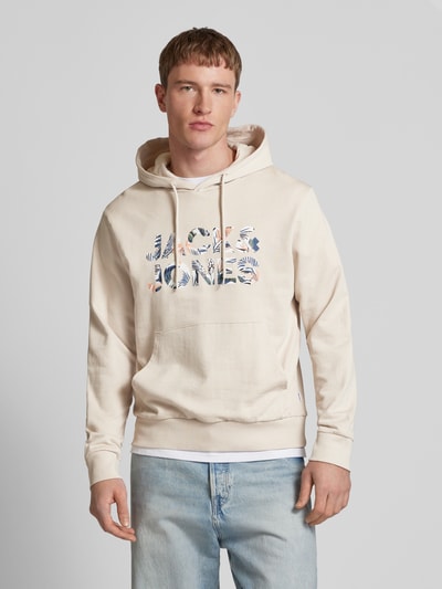 Jack & Jones Hoodie mit Label-Print Modell 'BRYAN' Offwhite 4