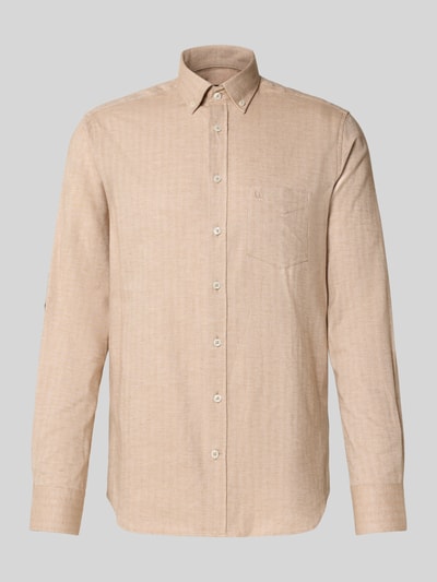 bugatti Freizeithemd mit Knopfleiste Beige 2