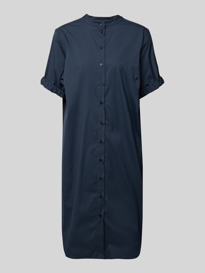 MOS MOSH Knielanges Hemdblusenkleid mit Stehkragen Modell 'Arleth' Marine 2